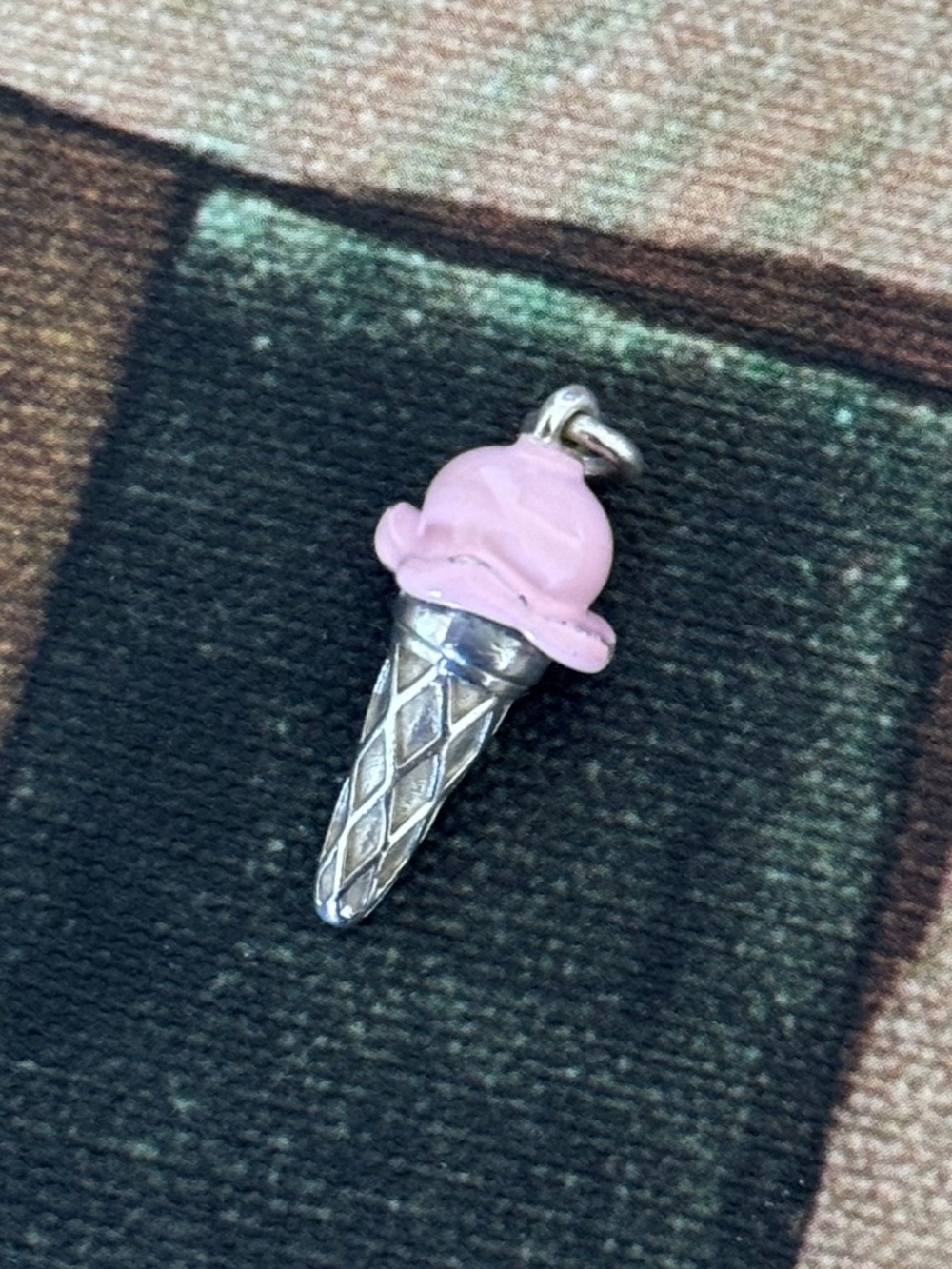 Tiffany & Co. Sterling Silver Pink Enamel Ice Cream Cone Charm